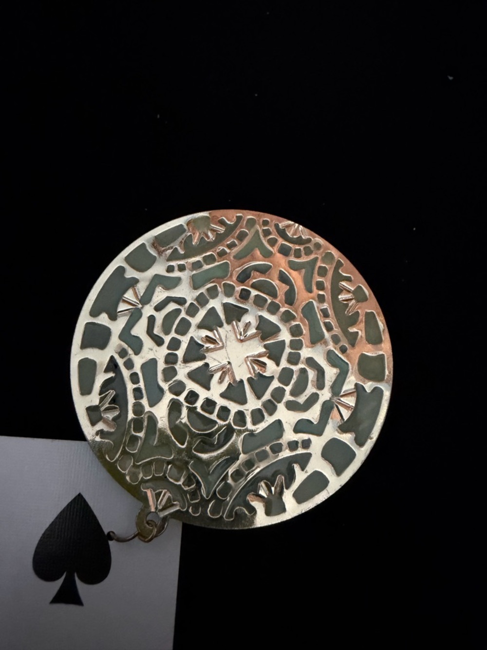 Intricate Gold Filigree Round Pendant